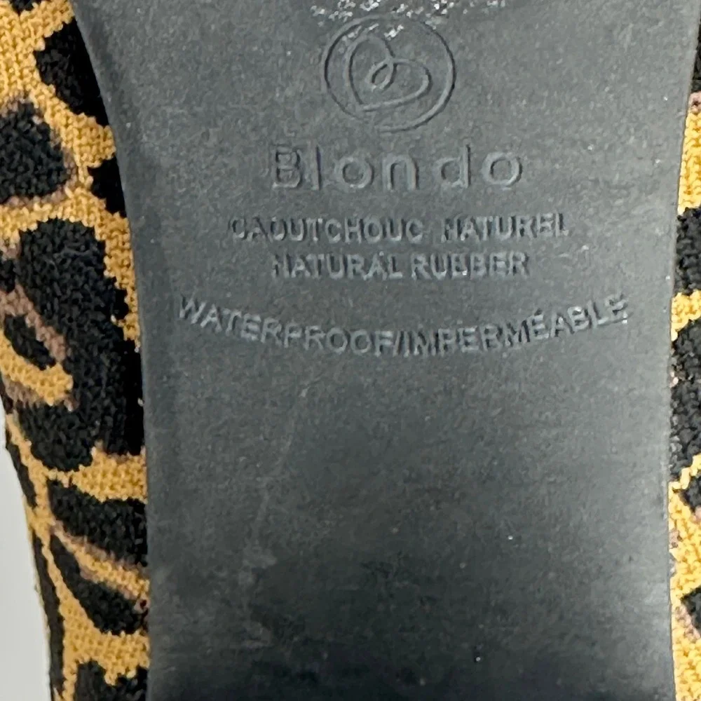 Blondo Leopard Print Waterproof Sock Booties‎ Block Heel Size 9.5/39 READ
